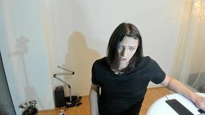 quinn way jerks off her female cock because she s so horny