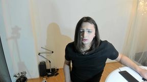 quinn way jerks off her female cock because she s so horny