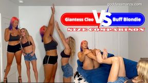 Size Comparison #15 - Giantess Cleo VS Buff Blondie (720p)