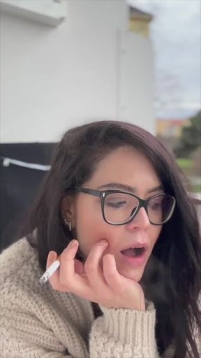 Smoking Cigarette in Glasses
