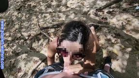 Hot MILF Teacher gives Blowjob to a stranger outdoor