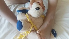 puppet play with my plushie dog