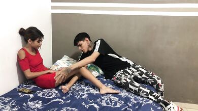 Little stepsister takes away my re to fuck and I fuck her hard in her pussy - HD porn