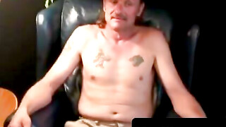 Mature Gramps' Solo Spanking And Jerk-Off Session