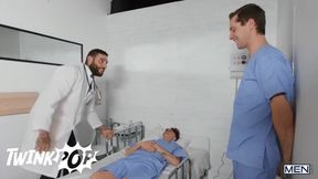 TWINKPOP - Twunk Nurse Benjamin Blue Deep-Throats Clark Delgaty's Fat Chisel Thru A Gloryhole