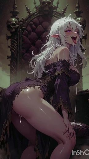 Seductive necromancer elf, anime   Clip 2