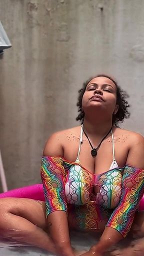 BBW Yoga in a Mini Pool Farts