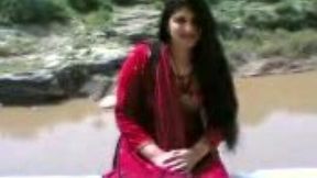 Chunky Indian milf brunette wife showing her goodies