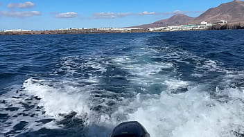 Hot MILF stepmom gives handjob and gets doggystyle fucked on a boat