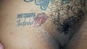 POV Towel Strip: Worshipping Her Hairy Bush & Milking Natural Tits