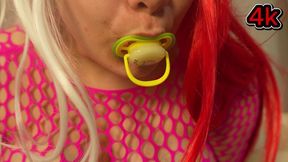 pacifier sucking cosplay dress then I play with my big tits and spit on the pacifier then I suck the pacifier again