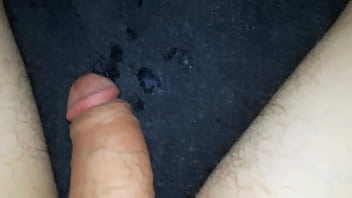 Hot guy masturbates his cock and cums hard, moaning softly