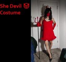 Sassy Latina Sissy CD Veronica Crossdresses in Red Hot She-Devil