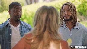A trophy wife seduces the neighbor and his friend on a summer day.