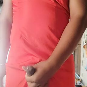 crossdresser red dress sexy