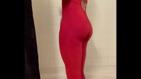 Teen 18+ With Round Ass Seduces in Tight Red Dress
