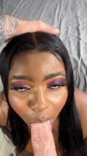 Busty Ebony Girl Can't Stop Squirting From a White Guy Fucking Her Big Ass