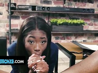 Breasty Black Stepsister Lets Slutty Stepbro Stretch Her Constricted Vagina