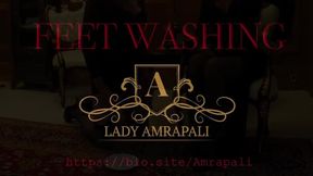 FEET WASHING  Total lenghts 4:56 minutes Feet Foot Fetish Feetlove Bdsm Slave  LADY AMRAPALI  Herrin Mistress Domina
