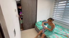 Sneaking into my stepsis' room to watch as she puts on her HL lingerie