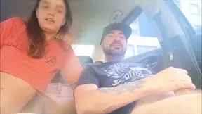 App driver fucks passenger who pisses herself and cums in the car!