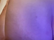 anal gape with water bottle and chastity cage