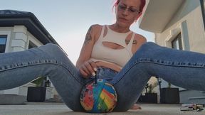 SLOW SMOKING IN JEANS – BURNING HOLES ALL OVER THE BALL