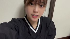 Uncensored close-up pussy masturbation by a teen Japanese babe