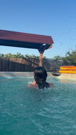 Sexy Pool Tease in a Tiny Bikini