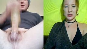 Hot girl watching and recording guy fucking toy and cumming part 3
