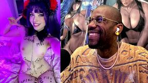 degraded white breeding slut gets fucked from behind by a transgender bbc and gets cum filled, ai generated