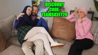 Petite hijabi bffs Jade Valentine and Ruby Moon share Brad Sterling's cock