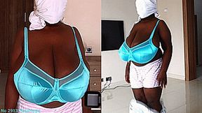 Maja meets Coco Part 8 - Coco's Huge Tits in a Light Blue Satin Bra (Clip No 2913 - mp4 version)