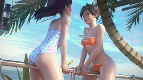 Horny Sluts Tracer & D.Va Dry Humping for Pleasure