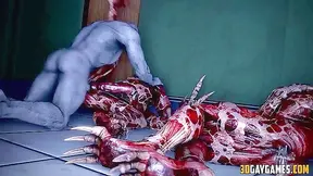 Gay zombies in scary 3d animated fucking