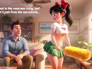 Sexy Vehement Chores in the Colorful Barrio Cleaning Becomes Pure Steamy Wish and Fun (AI generated)
