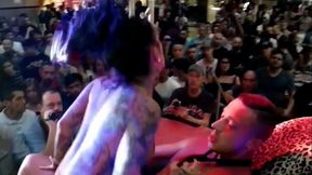 Sexy Latina milf Yemaya Gonz�lez sucks big cock in public