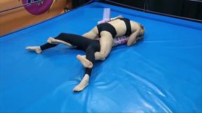 Karina shows her wrestling skills