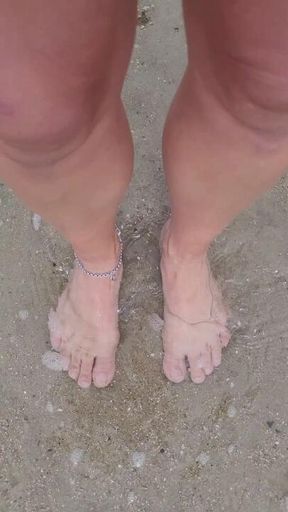 My feet in the sea water