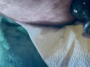 Guy Trains His Ass with Inflatable Plug