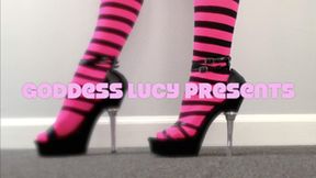 Pink Stripes POV Footjob Part 1