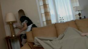 ”Beautiful maid in white stockings gets slammed”