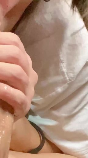 Messy Deep Throat First Time, Swallowing Lots of Cum, Big Load in the Car!!