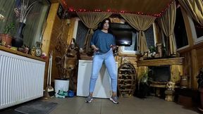 cameltoe milf twerks in jeans – blowjob & cum all over my puffy jacket 334