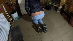 cameltoe milf twerks in jeans – blowjob & cum all over my puffy jacket 334