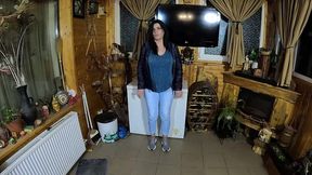 cameltoe milf twerks in jeans – blowjob & cum all over my puffy jacket 334