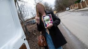 Blonde Aussie slut takes it all in the confession van!