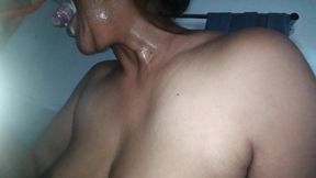 Naibour milf visits for cheating fuck and brest feeds me while in a hurry to go home before her husband comes home