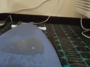 Third piss on the ironing board, will smell great when they iron.