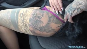 Tattooed German rides strangers cock